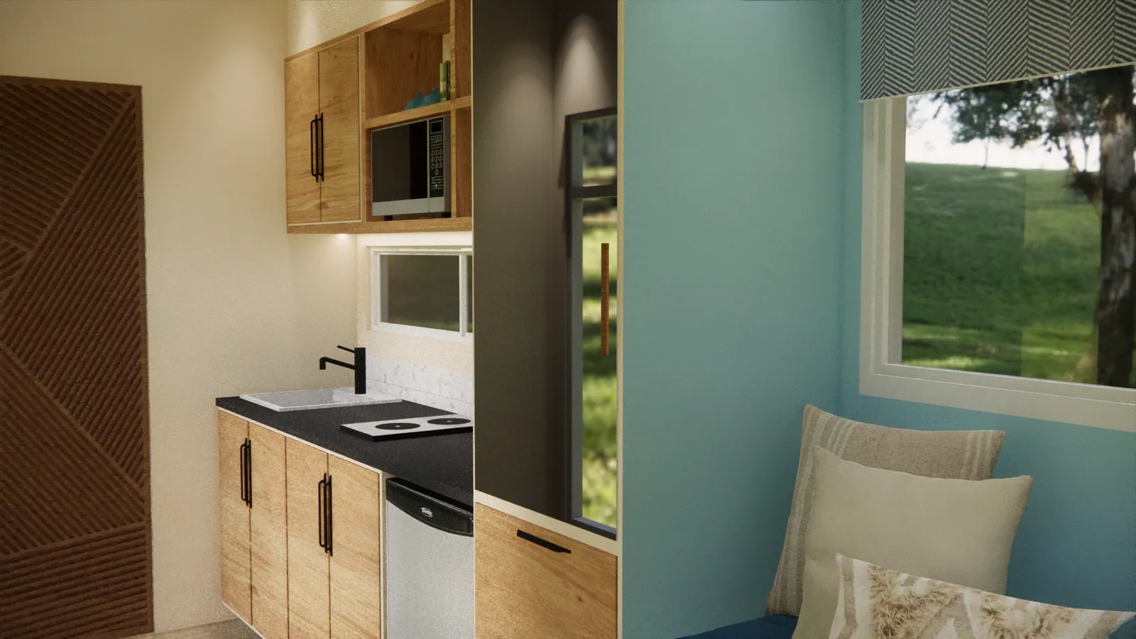 Kitchen run and window daybed